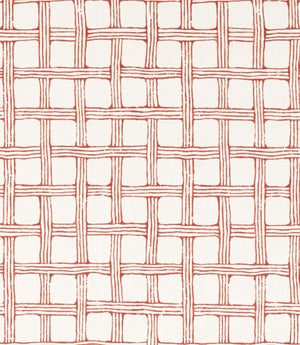 Fretwork Print Fabric / Ladybird Red