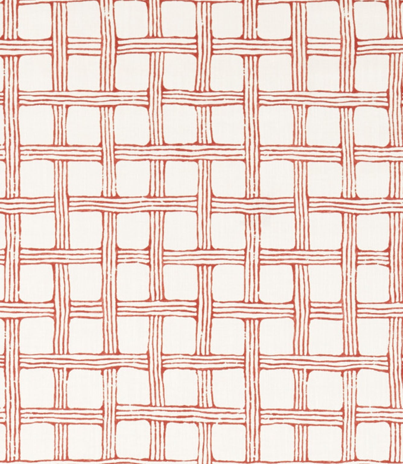 Fretwork Print Fabric / Ladybird Red