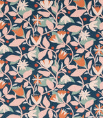 Dancing Daisies Print Fabric / Midnight