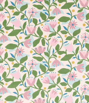 Dancing Daisies Print Fabric / Lilac