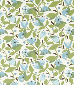 Dancing Daisies Print Fabric / Cornflower