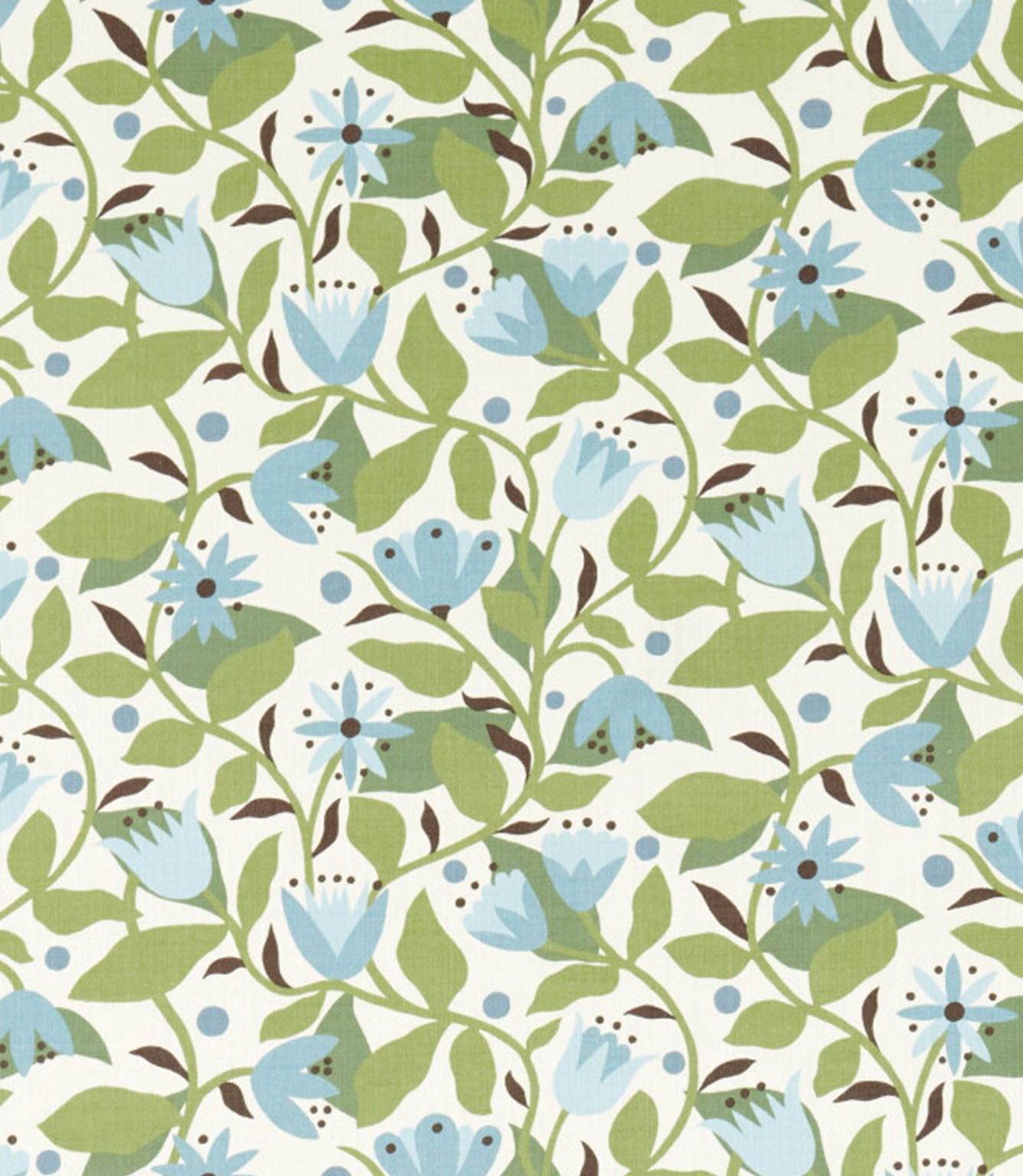Dancing Daisies Print Fabric / Cornflower