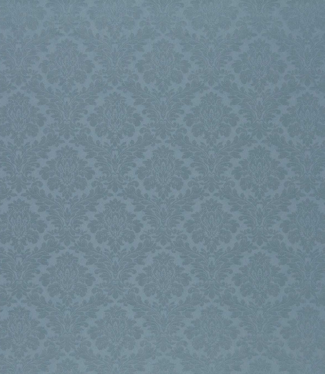 Lymington Damask Fabric / Mid Blue - Just Fabrics
