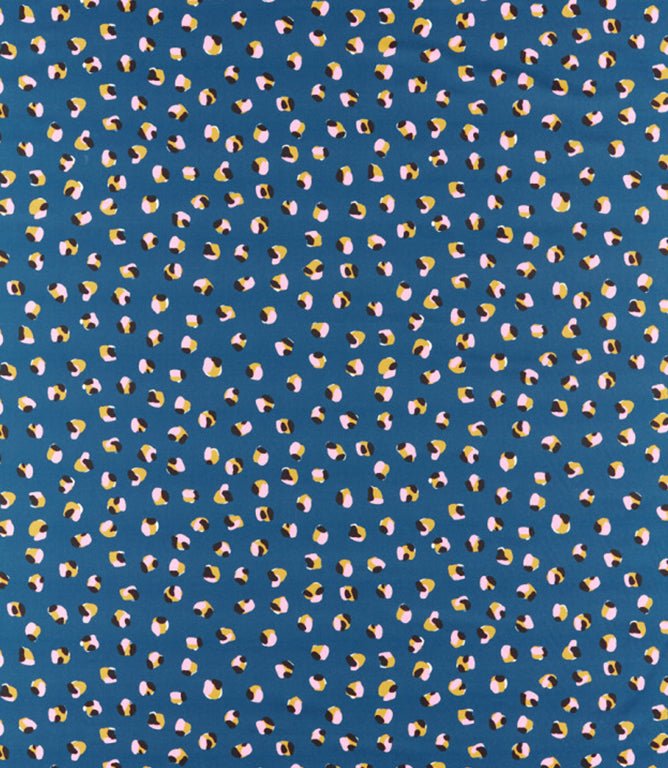 Leopard Dots Fabric / Denim / Milkshake - Just Fabrics