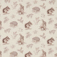 Squirrel & Hedgehog Fabric / Walnut / Linen