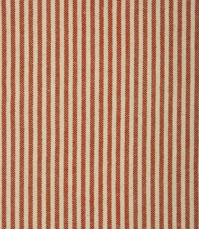 Aldsworth Ticking Fabric / Terracotta - Just Fabrics