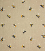 Cottage Bees PVC Fabric / Natural - Just Fabrics