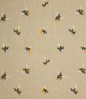 Cottage Bees PVC Fabric / Natural