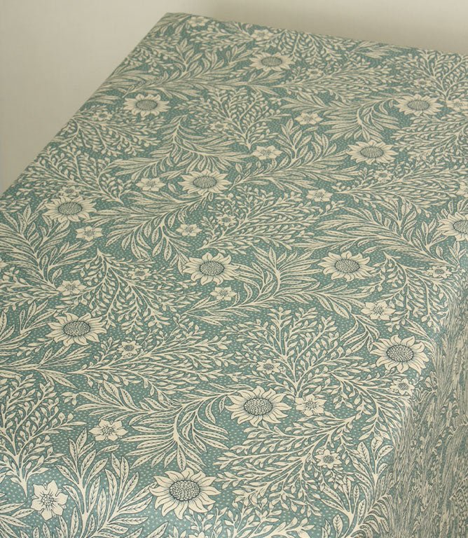 Saltram Floral Acrylic Fabric / Blue - Just Fabrics