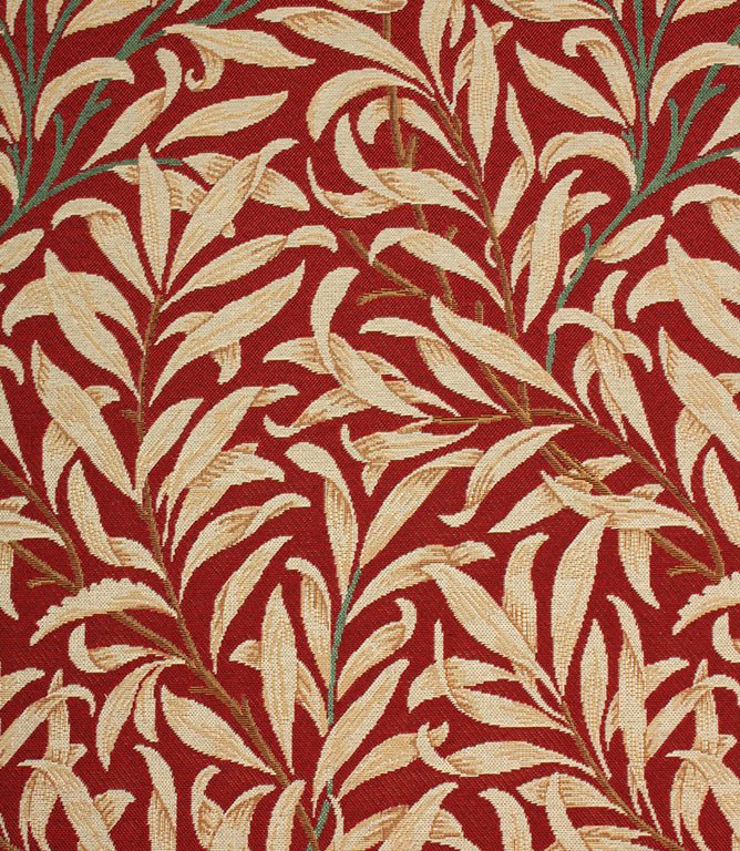 Willow Bough Tapestry Fabric / Crimson - Just Fabrics
