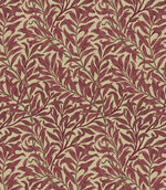 Willow Boughs Weave Fabric / Crimson / Manilla - Just Fabrics