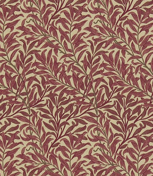 Willow Boughs Weave Fabric / Crimson / Manilla