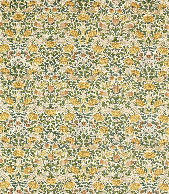 Rose Fabric / Weld / Leaf Green - Just Fabrics