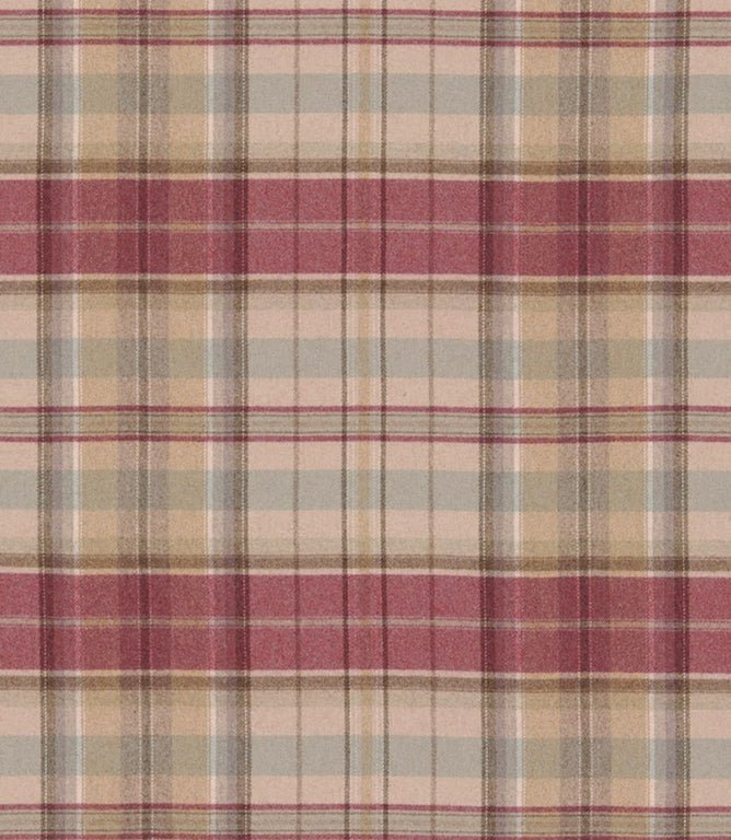 Byron Fabric / Cherry / Biscuit - Just Fabrics
