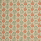 Nora Fabric / Eau De Nil / Coral - Just Fabrics