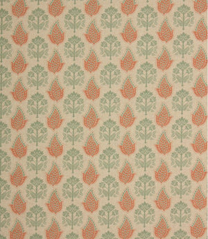 Nora Fabric / Eau De Nil / Coral