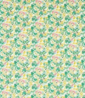 Wildflower Meadow Fabric / Rose / Emerald / Peridot
