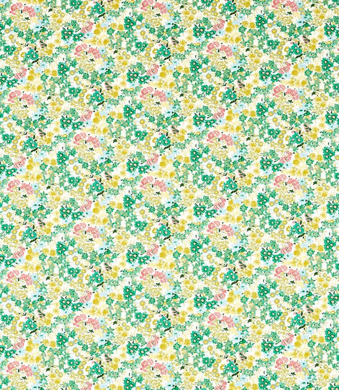 Wildflower Meadow Fabric / Rose / Emerald / Peridot - Just Fabrics