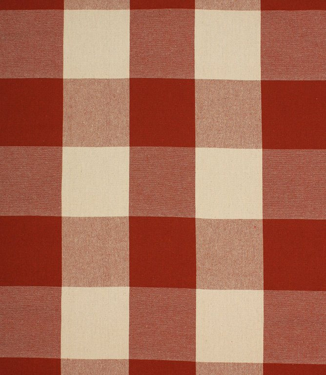 Aldsworth Chunky Check Fabric / Terracotta - Just Fabrics