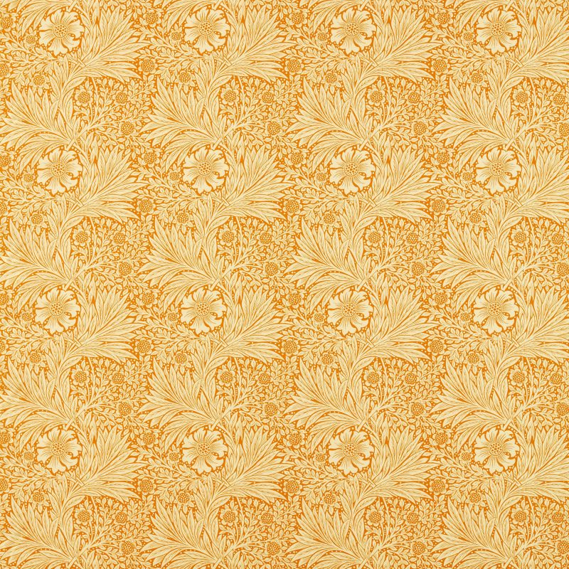 Marigold Fabric / Cream / Orange - Just Fabrics