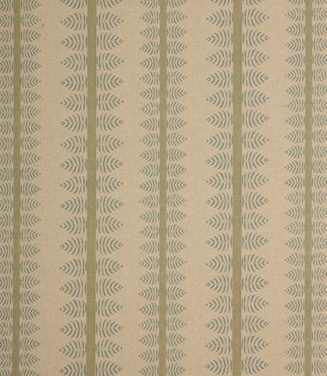 Bella Stripe Fabric / Steel Blue & Green - Just Fabrics