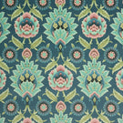 Folk Floral Velvet Fabric / Royal - Just Fabrics