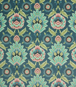 Folk Floral Velvet Fabric / Royal - Just Fabrics