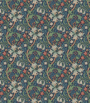 Golden Lily Oilcloth Fabric / Jewel