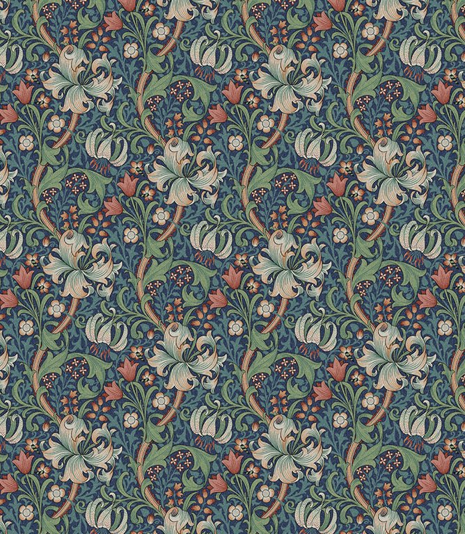 Golden Lily Oilcloth Fabric / Jewel - Just Fabrics