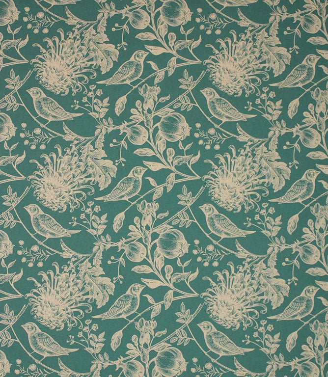 Olivia Fabric / Teal - Just Fabrics