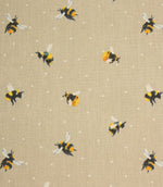 Cottage Bees Fabric / Natural - Just Fabrics