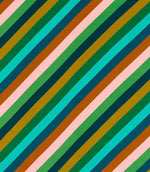 Sherbet Stripe Fabric / Emerald / Amber / Rose - Just Fabrics