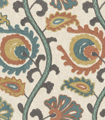 Suzani FR Fabric / Sea Green - Just Fabrics