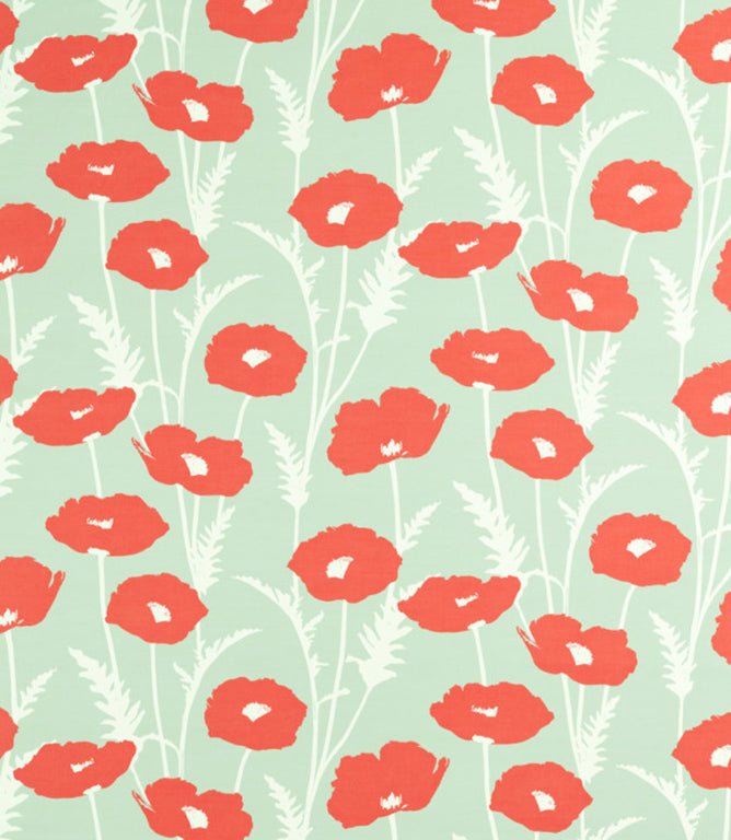 Poppy Pop Fabric / Sage / Poppy - Just Fabrics