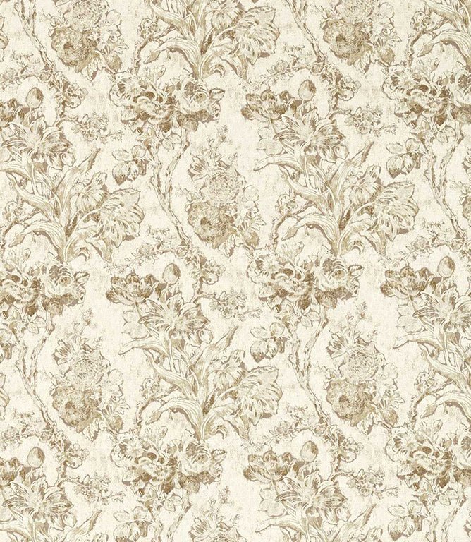 Fringed Tulip Toile Fabric / Jute - Just Fabrics