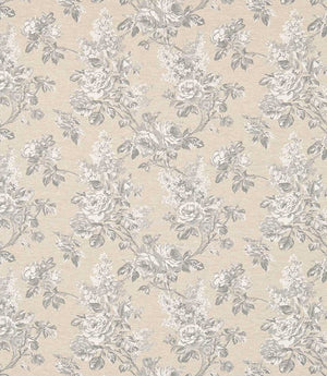 Sorilla Damask Fabric / Silver / Linen