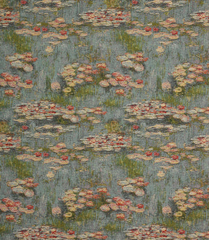 Water Lillies Tapestry Fabric / Blue
