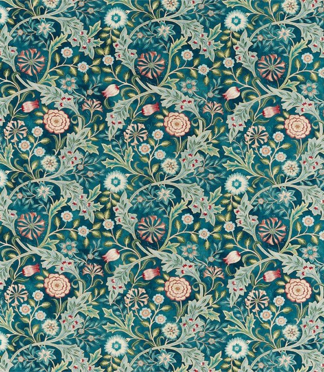 Wilhelmina Fabric / Teal - Just Fabrics
