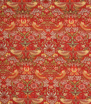 Strawberry Thief Minor Fabric / Crimson - Just Fabrics