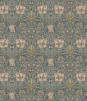 Honeysuckle Oilcloth Fabric / Steel