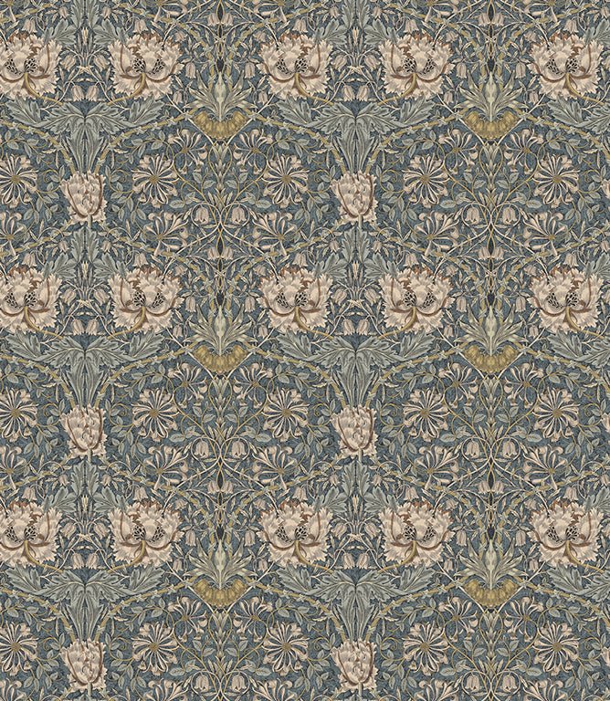 Honeysuckle Oilcloth Fabric / Steel - Just Fabrics