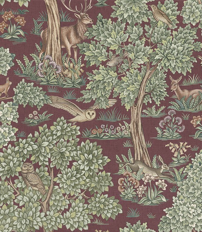 Forest Canopy FR Fabric / Bordeaux - Just Fabrics
