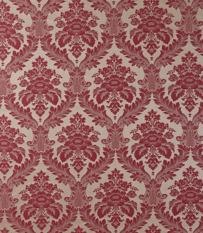 Montacote Damask Fabric / Claret - Just Fabrics