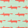 Mr Fox Fabric / Sage / Poppy