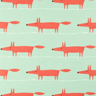 Mr Fox Fabric / Sage / Poppy - Just Fabrics