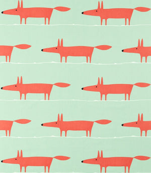 Mr Fox Fabric / Sage / Poppy