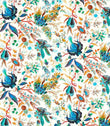 Wonderland Floral Fabric / Lapis / Emerald / Carnelian - Just Fabrics