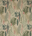 Tropical Leaves Linen Fabric / Eau De Nil / Duck Egg / Sap Green - Just Fabrics