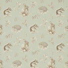 Squirrel & Hedgehog Fabric / Seaspray / Charcoal - Just Fabrics