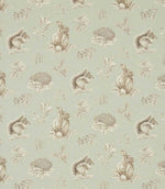 Squirrel & Hedgehog Fabric / Seaspray / Charcoal - Just Fabrics